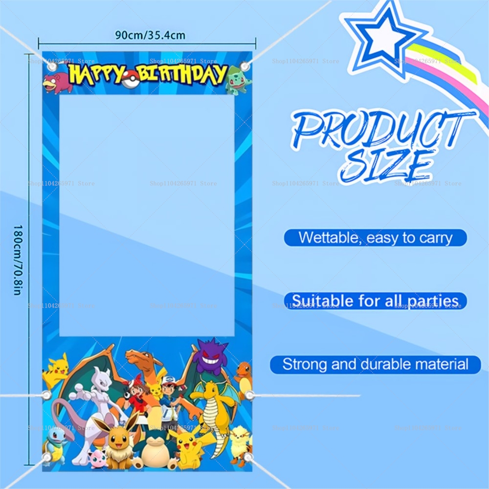 Pokemon Pikachu Photo Booth Fr - Photography Lighting Backdrop recension och pris