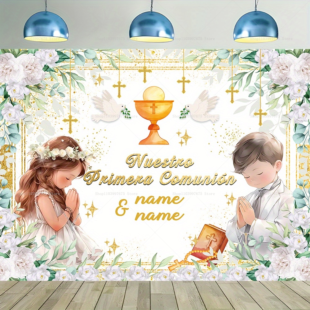 Custom Boy Girl First Holy Com - Photography Lighting Backdrop recension och pris