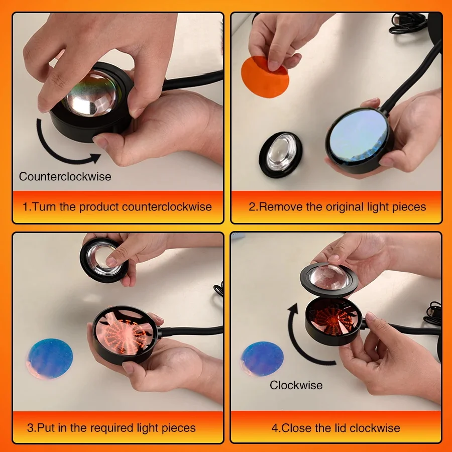 Sunset Lamp Night Light Multi  - Photography Lighting Mood recension och pris