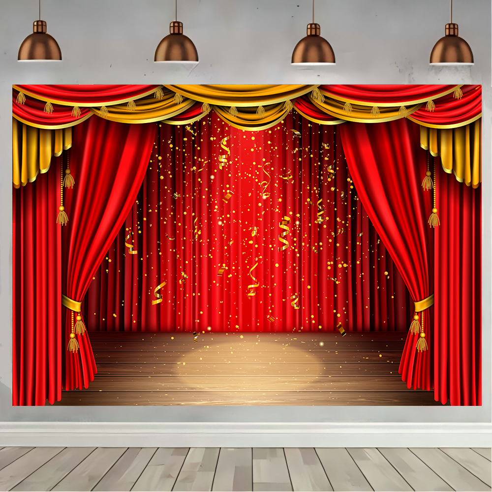 Red Theater Curtain Party Back - Photography Lighting For Studio recension och pris