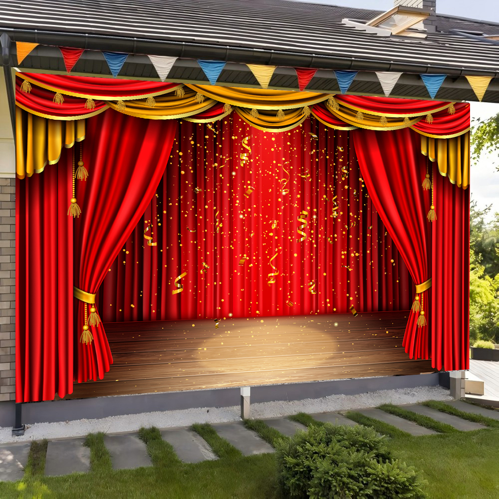 Red Theater Curtain Party Back - Photography Lighting For Studio recension och pris