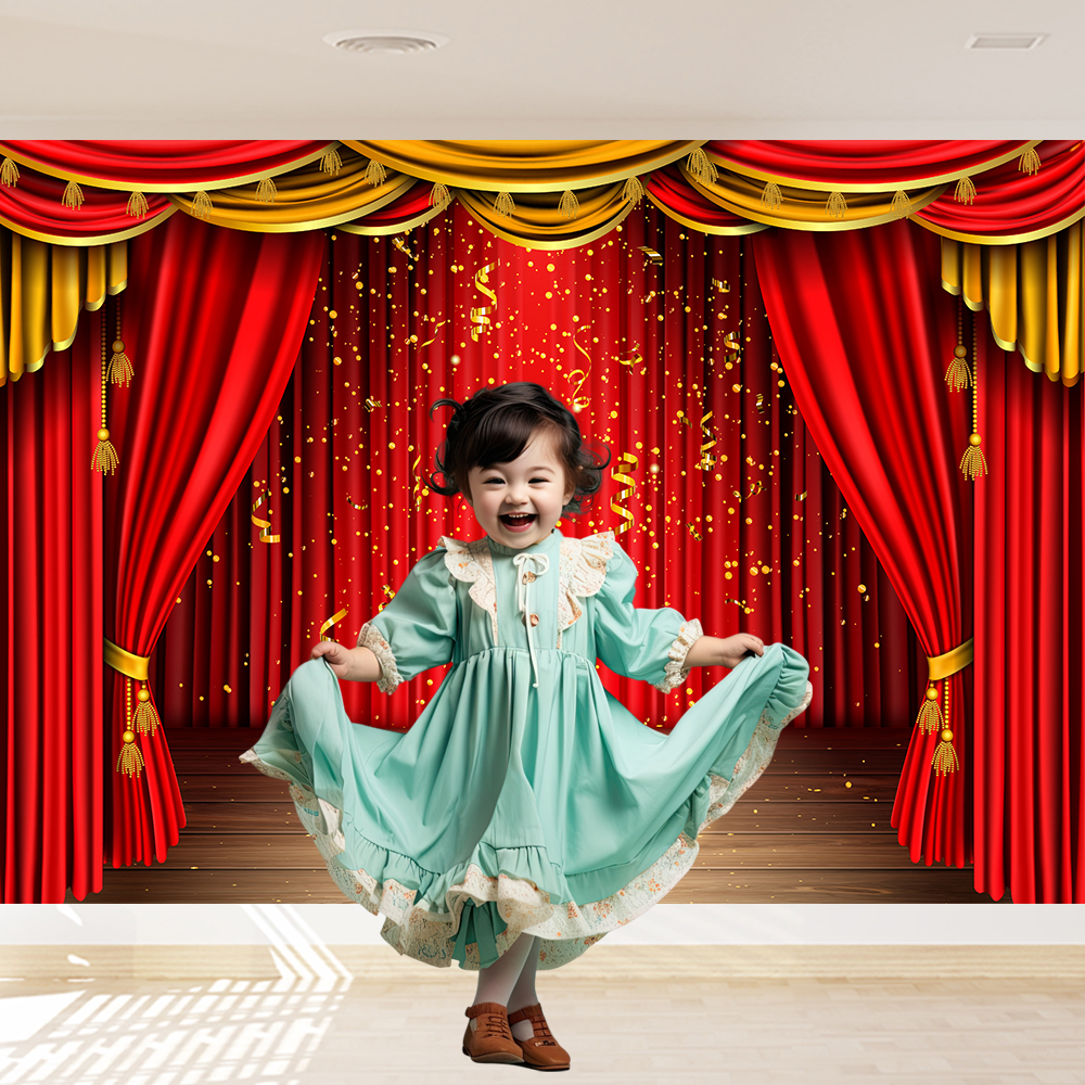 Red Theater Curtain Party Back - Photography Lighting For Studio recension och pris