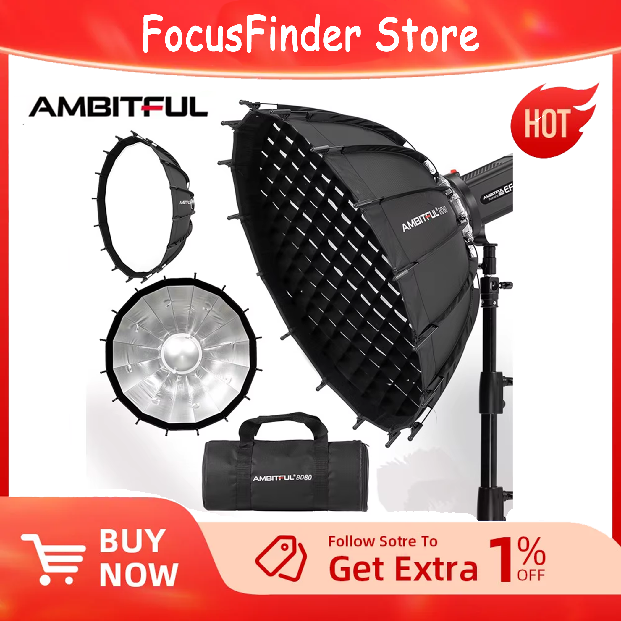 Ambitful Studio Silver Wide An - Beauty Dish 55Cm recension och pris