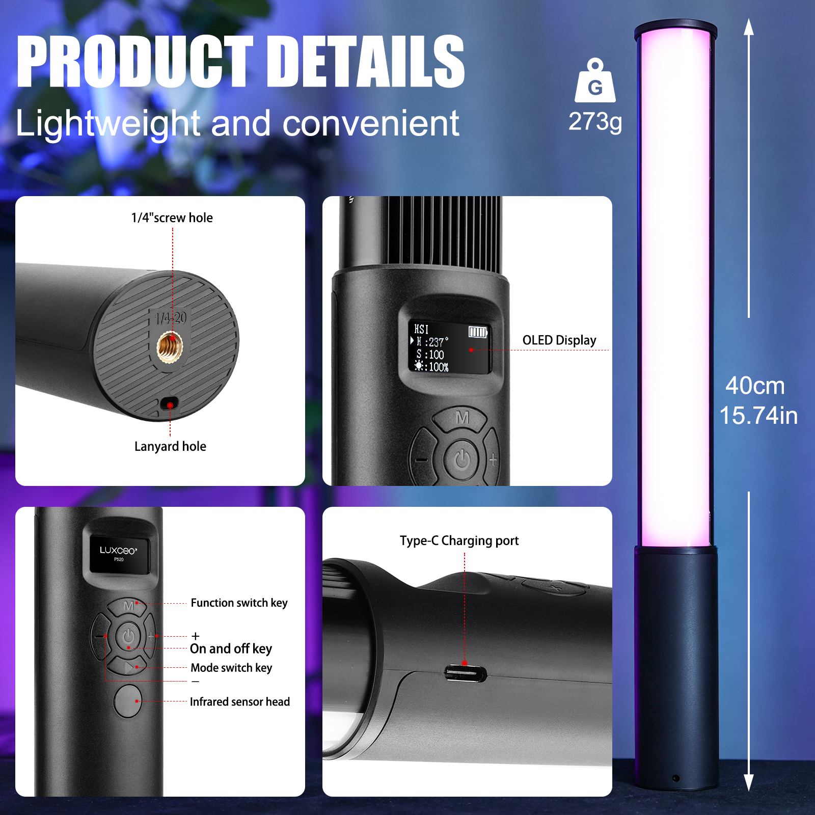 P400 RGB Light Wand Handheld L - Photography Lighting Wand recension och pris