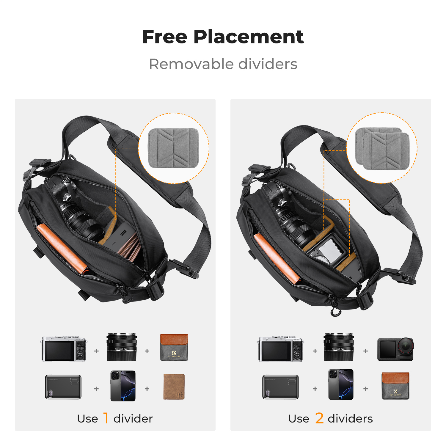 K&F CONCEPT 4L Camera Sling Ba - Photography Lighting Equipment Bags recension och pris