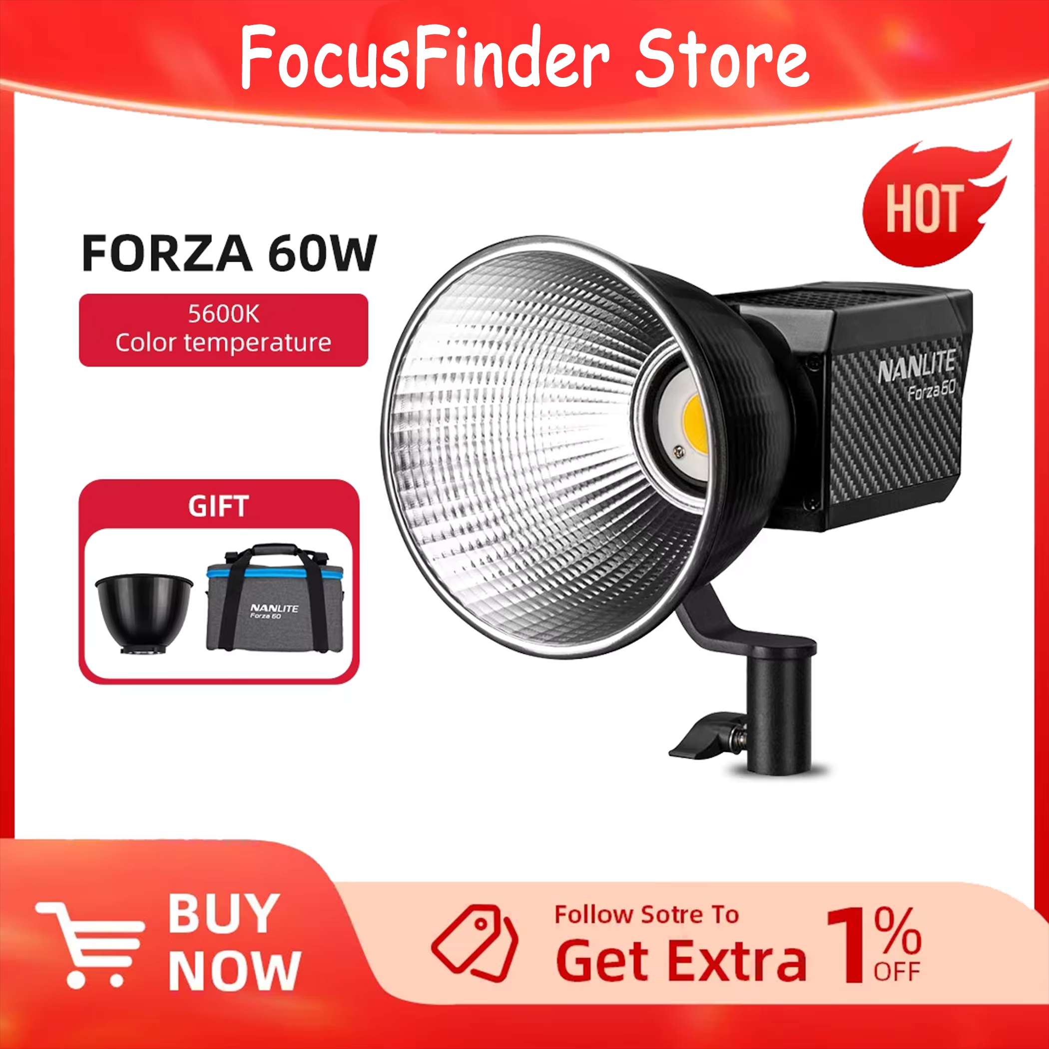 Nanlite Forza 60W Portable 560 - Portable Strobe Monolight recension och pris