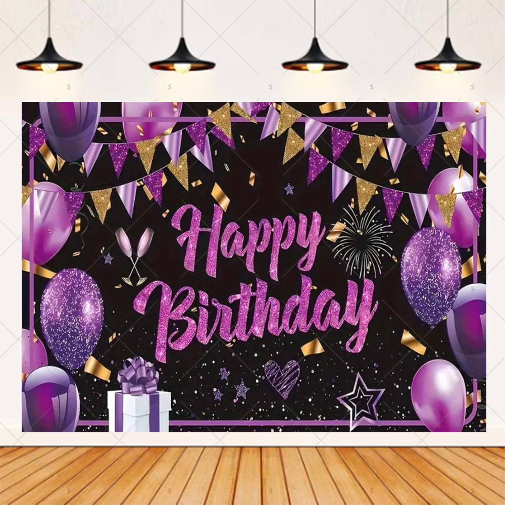 Colorful Balloon Happy Birthda - Photography Lighting Backdrop recension och pris
