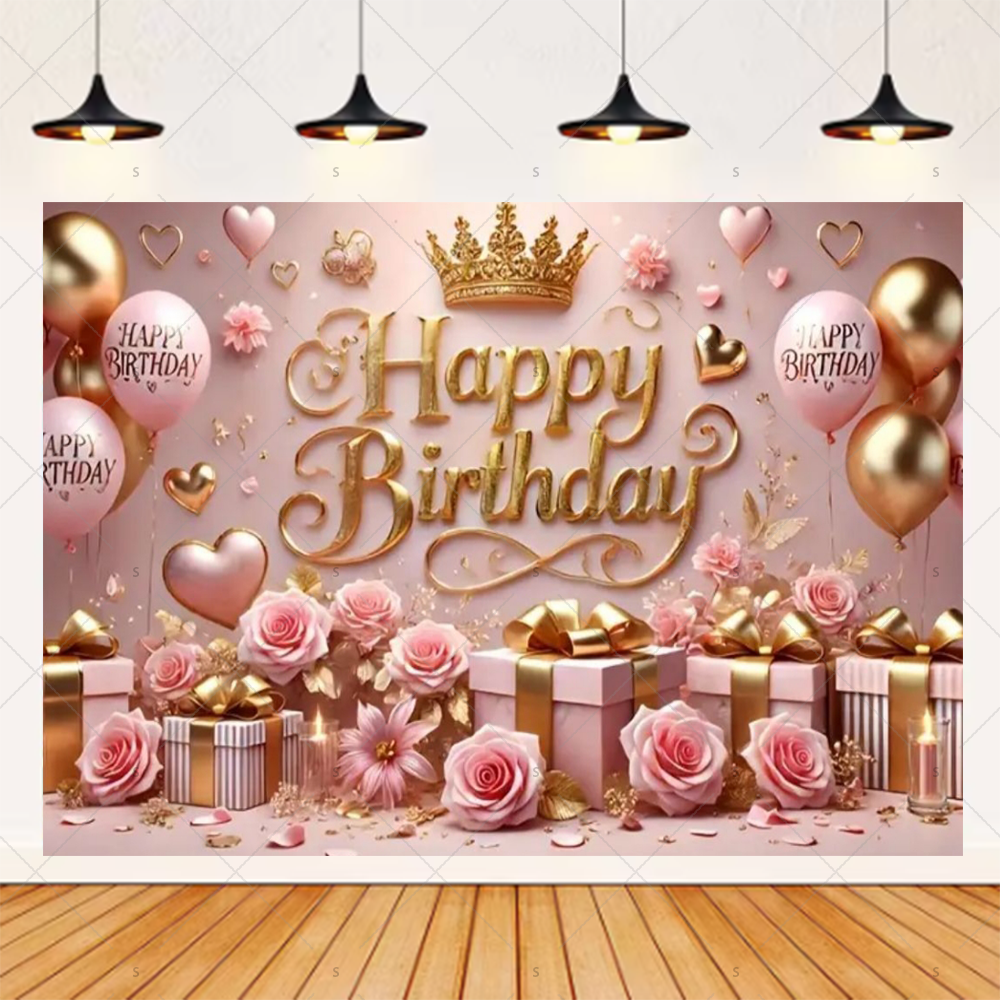 Colorful Balloon Happy Birthda - Photography Lighting Backdrop recension och pris