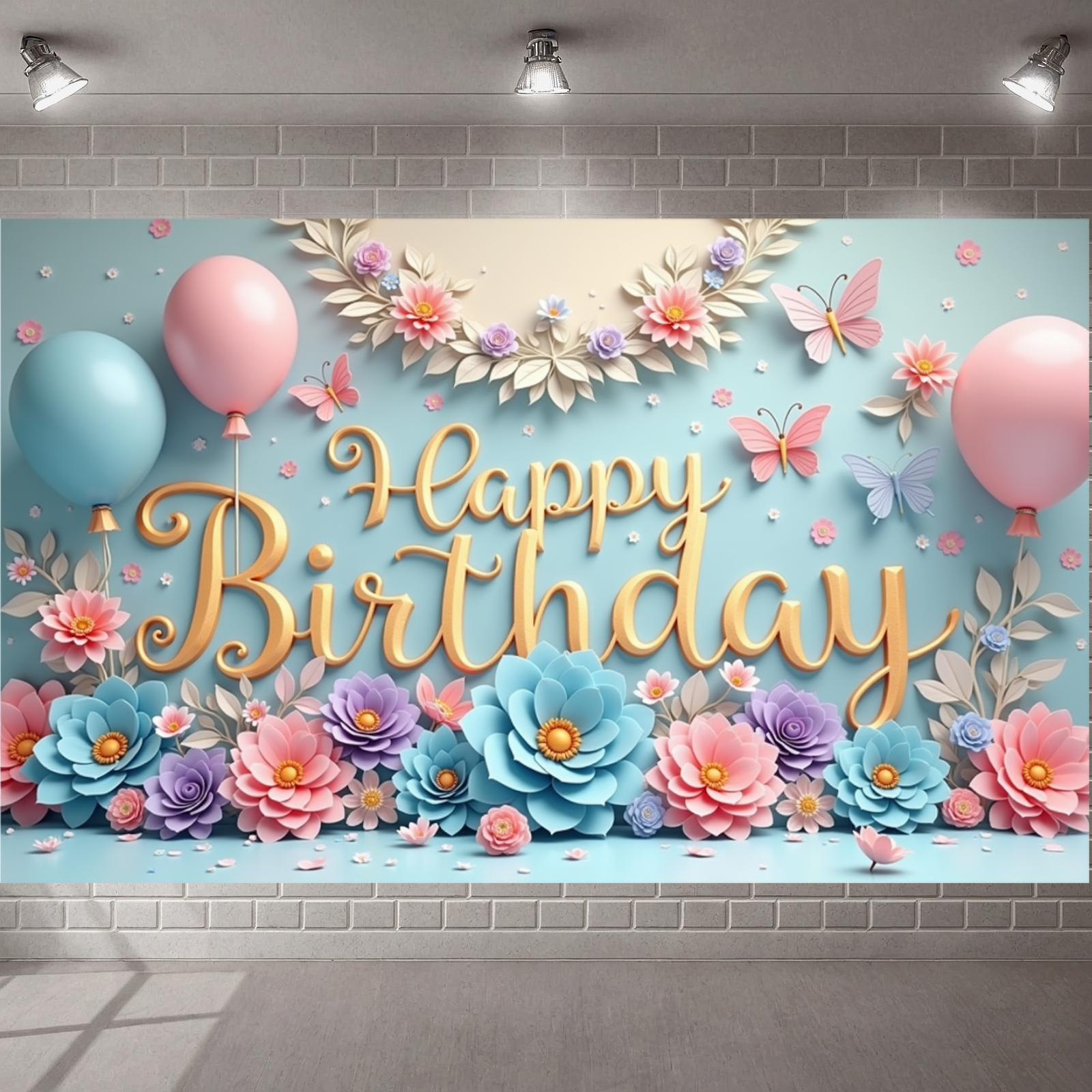 Floral Theme Banner Butterfly  - Photography Lighting Backdrop recension och pris