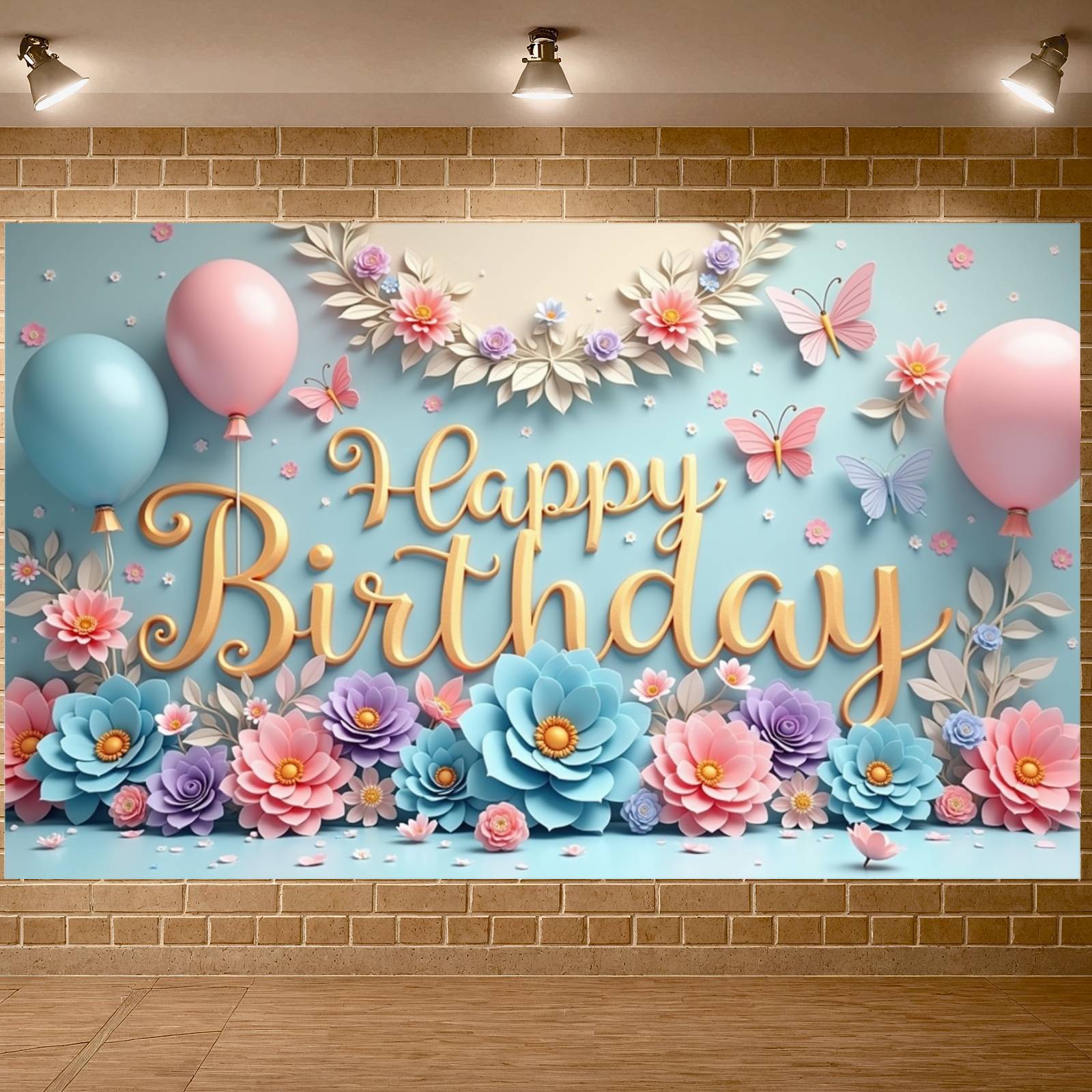 Floral Theme Banner Butterfly  - Photography Lighting Backdrop recension och pris