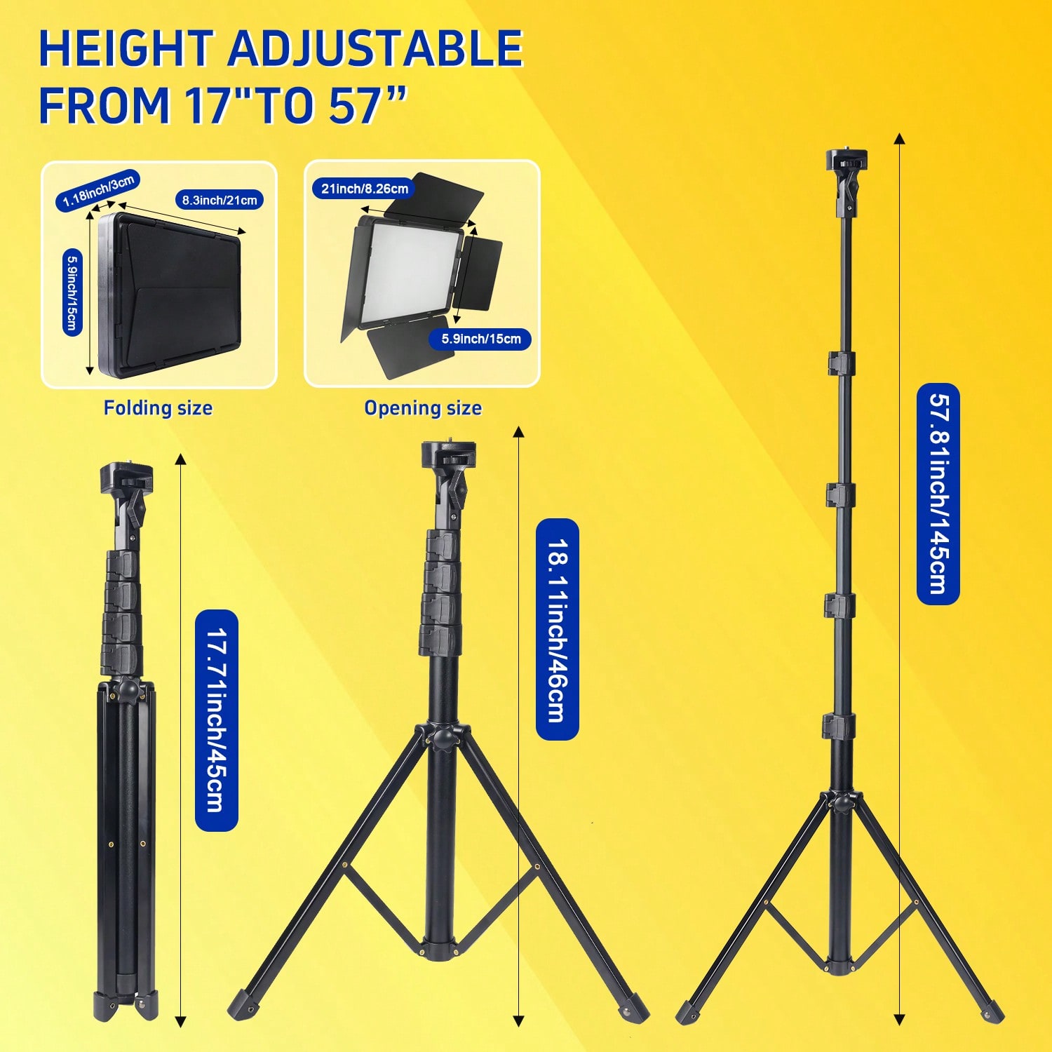 145cm Adjustable Tripod LED Sq - Photography Lighting For Studio recension och pris