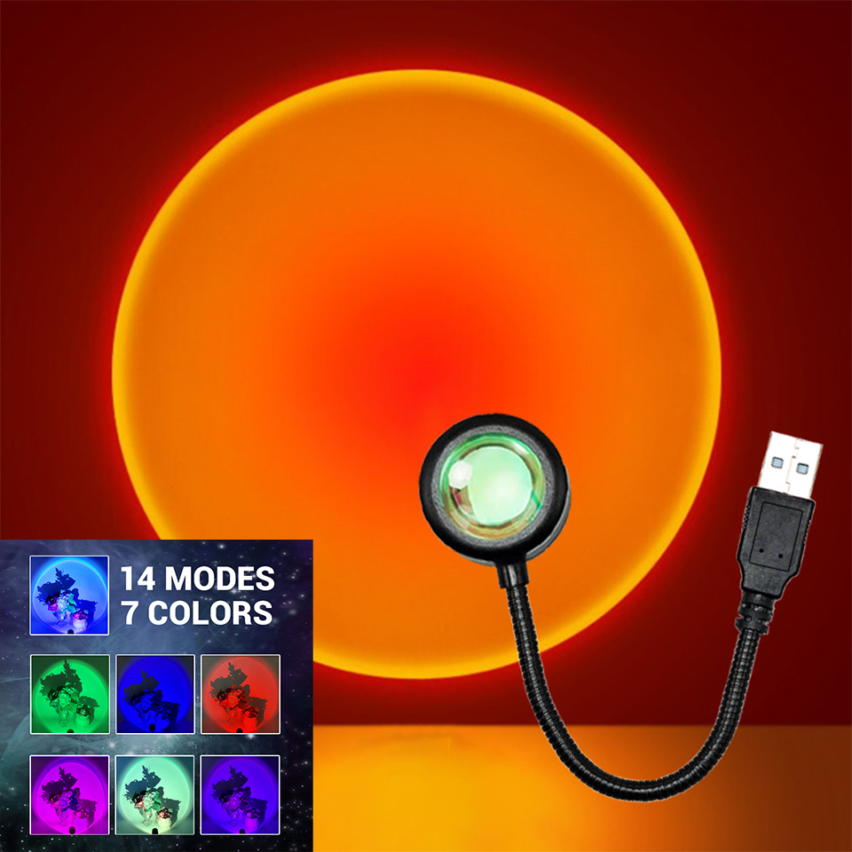 LED Sunset Lamp Nightlights US - Photography Lighting Mood recension och pris