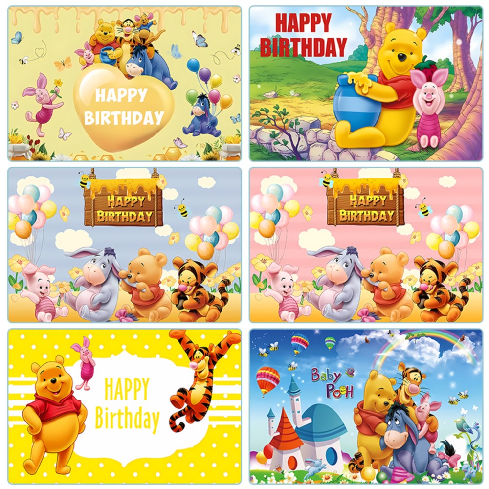 Bear Winnie The Pooh Birthday  - Photography Lighting Backdrop recension och pris