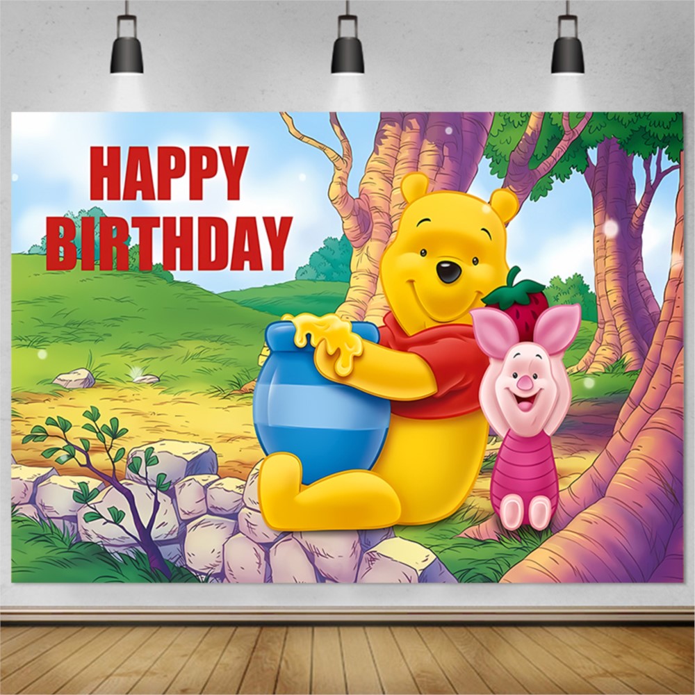 Bear Winnie The Pooh Birthday  - Photography Lighting Backdrop recension och pris
