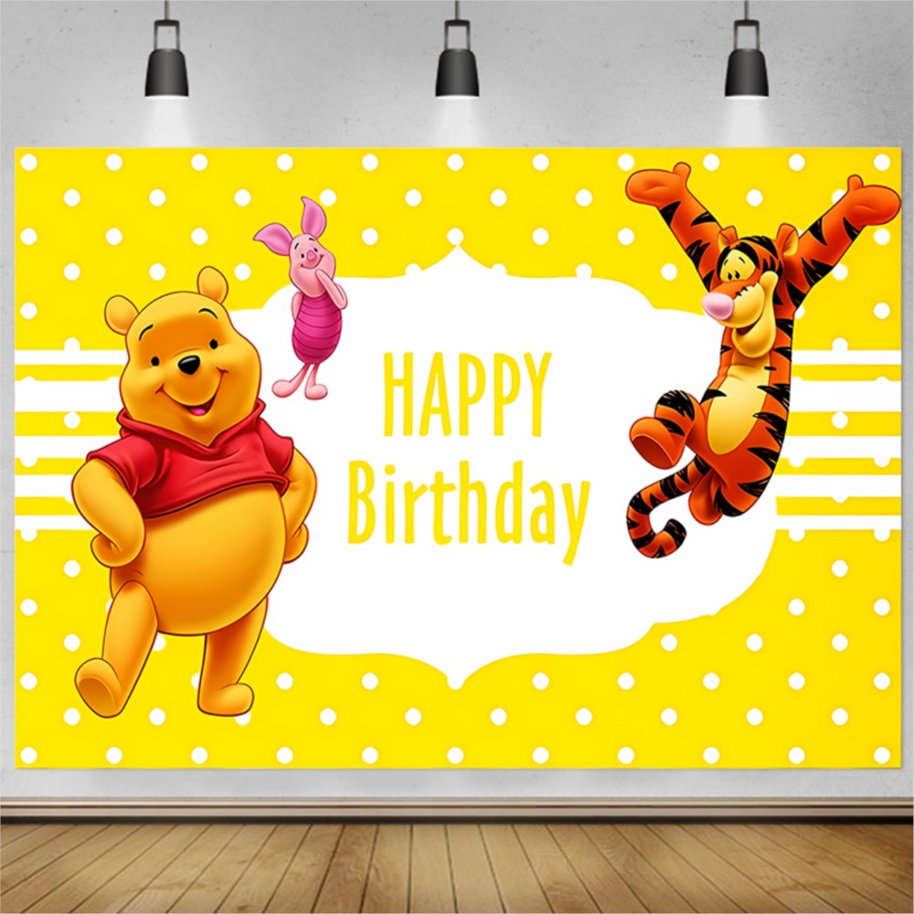Bear Winnie The Pooh Birthday  - Photography Lighting Backdrop recension och pris